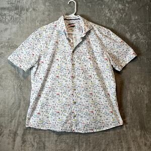 Johnnie-O Where's Jo Hangin' Out Button Up‎ Shirt Size XL Cotton Blend